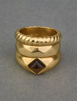 Lucky Brand set stone ring stack gold*WOMEN Jewelry