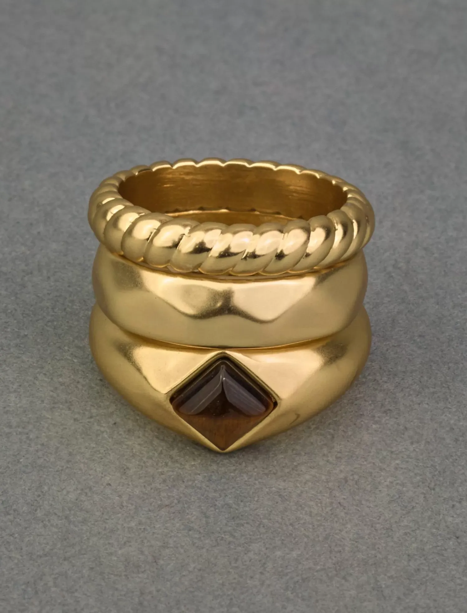 Lucky Brand set stone ring stack gold*WOMEN Jewelry