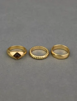 Lucky Brand set stone ring stack gold*WOMEN Jewelry