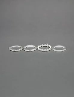 Lucky Brand shine pave ring stack silver*WOMEN Jewelry