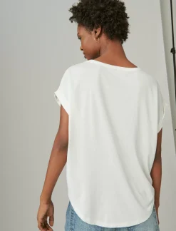 Lucky Brand short sleeve sandwash dolman tee bright white*WOMEN Knit Tops