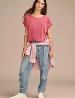 Lucky Brand short sleeve sandwash dolman tee red bud*WOMEN Knit Tops