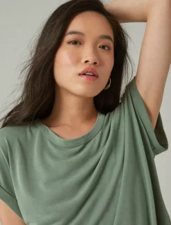 Lucky Brand short sleeve sandwash dolman tee loden green*WOMEN Knit Tops