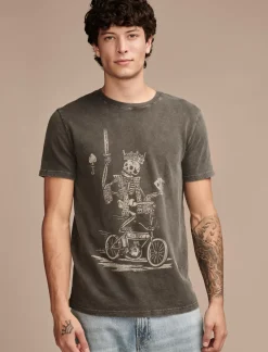 Lucky Brand skeleton biker tee raven*MEN Graphic Tees