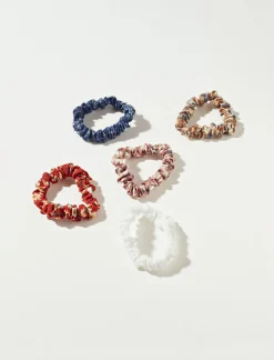 Lucky Brand skinny floral scrunchie 5 pack multi*WOMEN Hair Accessories
