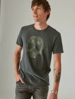 Lucky Brand skull luck it raven*MEN Graphic Tees
