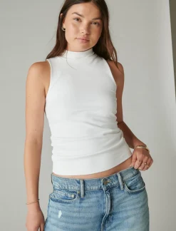 Lucky Brand sleeveless mock neck top bleach*WOMEN Knit Tops