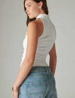 Lucky Brand sleeveless mock neck top bleach*WOMEN Knit Tops