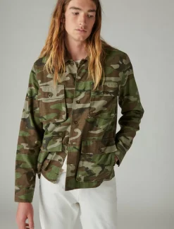 Lucky Brand slub twill military jacket camo (army colors)*MEN Jackets & Outerwear