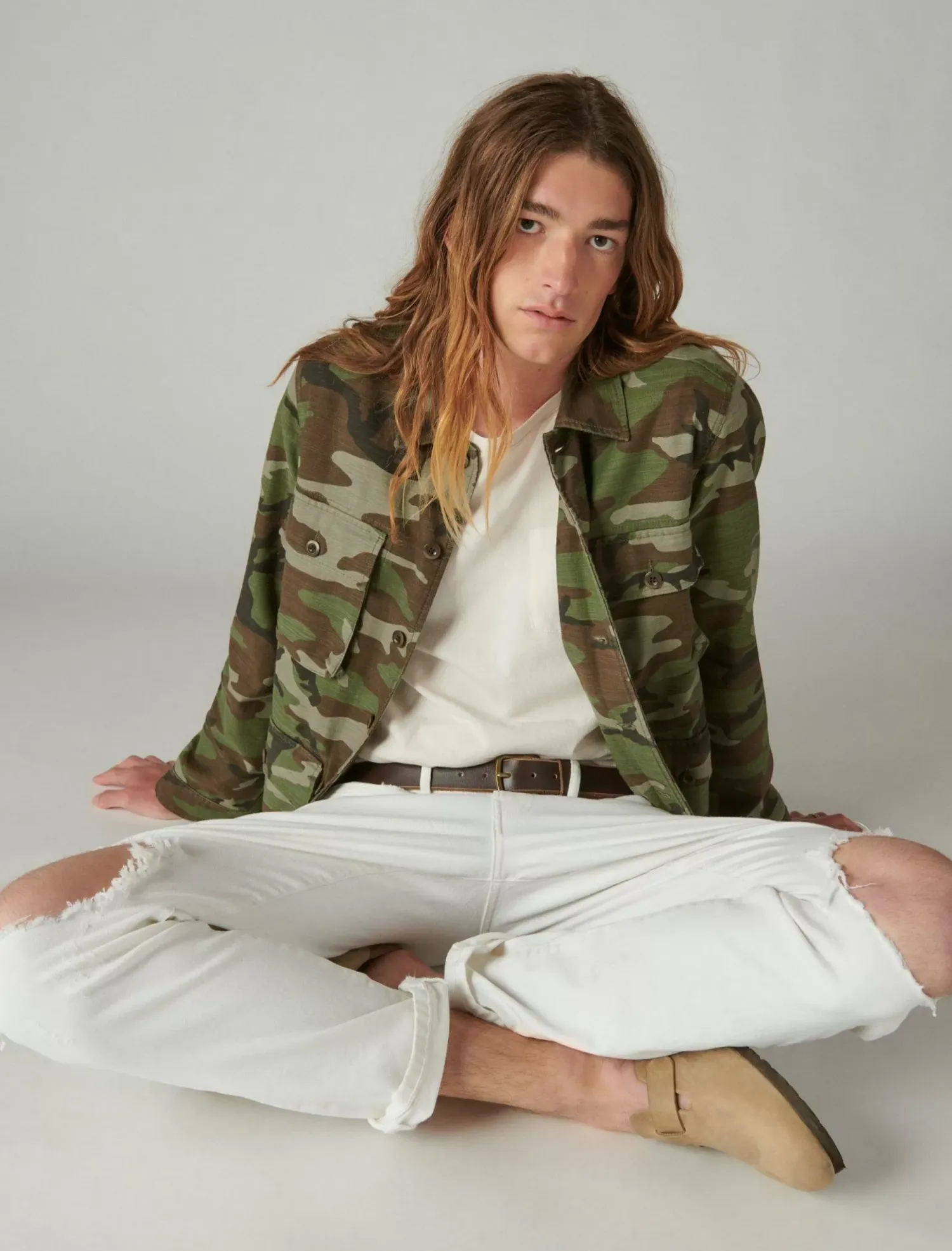 Lucky Brand slub twill military jacket camo (army colors)*MEN Jackets & Outerwear