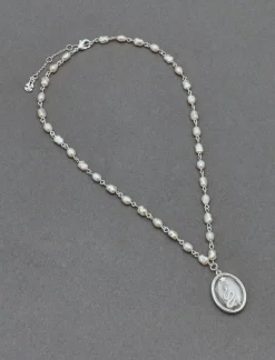 Lucky Brand snake inlay glass pendant silver*WOMEN Jewelry