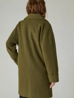 Lucky Brand solid double-breasted coat olive*WOMEN Jackets & Outerwear