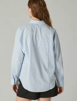 Lucky Brand solid oversized seamed shirt light blue*WOMEN Blouses