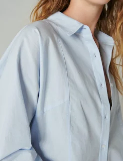 Lucky Brand solid oversized seamed shirt light blue*WOMEN Blouses
