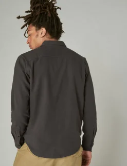 Lucky Brand solid utility cloud soft long sleeve flannel phantom*MEN Button-Downs