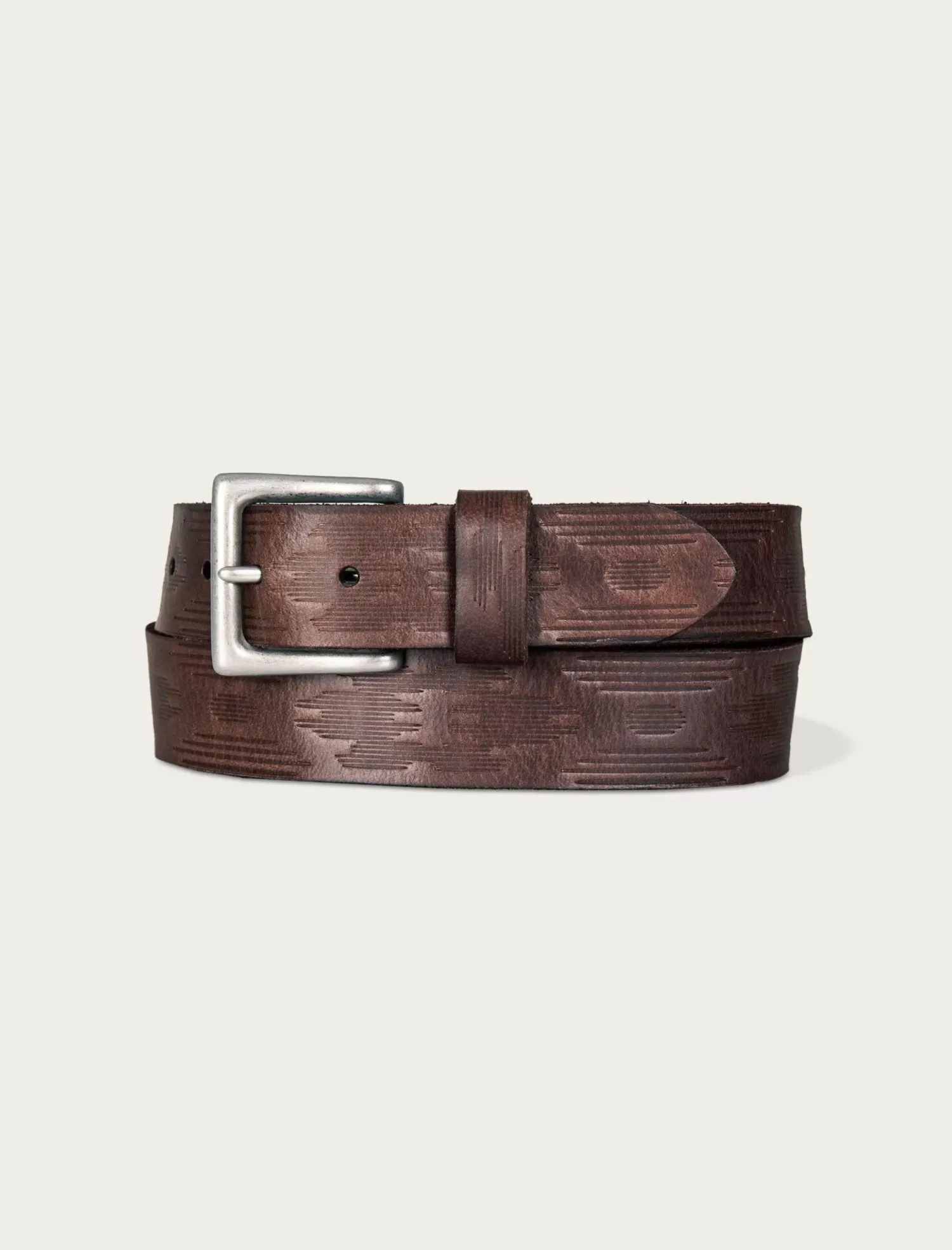 Lucky Brand southwest embossed leather belt dark brown*MEN Belts