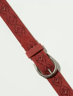 Lucky Brand southwestern embroidered belt maroon*WOMEN Belts