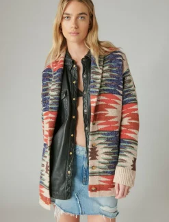 Lucky Brand southwestern sweater cardigan neutral multi combo*WOMEN Sweaters & Sweatshirts
