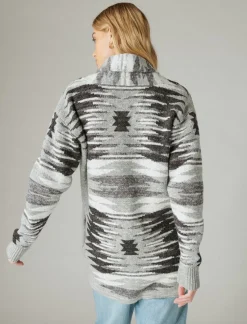Lucky Brand southwestern sweater cardigan med heath grey combo*WOMEN Sweaters & Sweatshirts