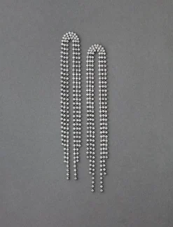 Lucky Brand sparkle fringe earring silver*WOMEN Jewelry