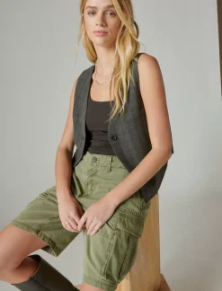 Lucky Brand square neck layering tank jet black*WOMEN Knit Tops