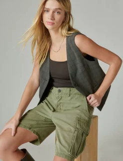 Lucky Brand square neck layering tank jet black*WOMEN Knit Tops