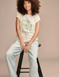 Lucky Brand stay wild moon child classic crew whisper white*WOMEN Graphic Tees