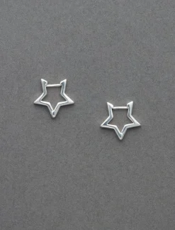 Lucky Brand sterling star hoops silver*WOMEN Jewelry