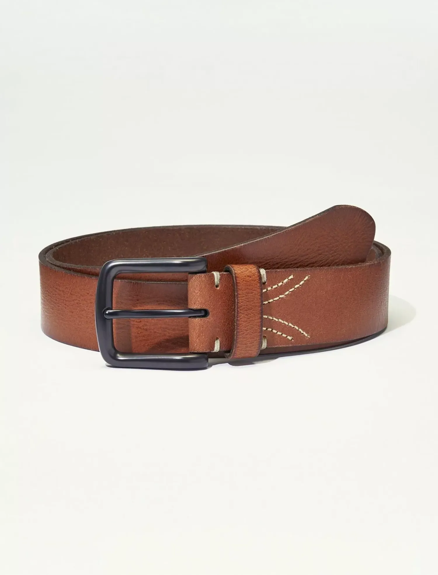 Lucky Brand stitched detail mens belt dark brown*MEN Belts