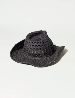 Lucky Brand straw cowboy hat black*WOMEN Hats