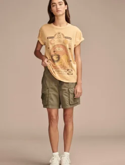 Lucky Brand strength lion boyfriend tee rose spritz*WOMEN Graphic Tees