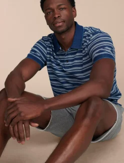 Lucky Brand stripe indigo pique polo # 419 indigo*MEN Shirts & Tops