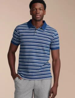 Lucky Brand stripe indigo pique polo # 419 indigo*MEN Shirts & Tops