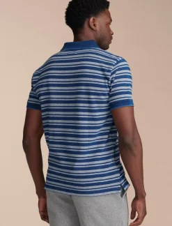 Lucky Brand stripe indigo pique polo # 419 indigo*MEN Shirts & Tops