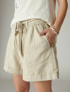 Lucky Brand striped paperbag short cream stripe*WOMEN Shorts