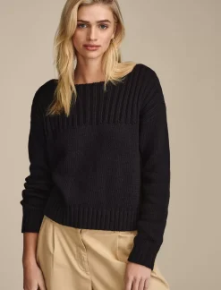 Lucky Brand striped pullover sweater dark black*WOMEN Sweaters & Sweatshirts