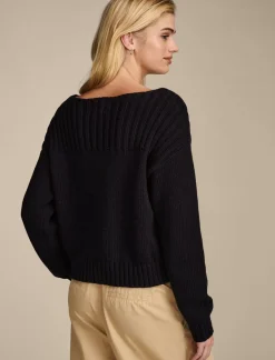 Lucky Brand striped pullover sweater dark black*WOMEN Sweaters & Sweatshirts
