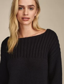 Lucky Brand striped pullover sweater dark black*WOMEN Sweaters & Sweatshirts