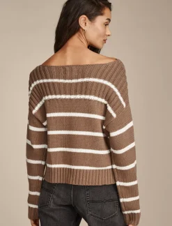 Lucky Brand striped pullover sweater shitake stripe*WOMEN Sweaters & Sweatshirts
