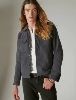 Lucky Brand suede military shirt jacket parisian nights*MEN Jackets & Outerwear