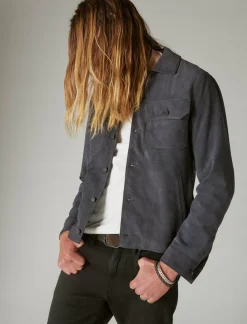 Lucky Brand suede military shirt jacket parisian nights*MEN Jackets & Outerwear