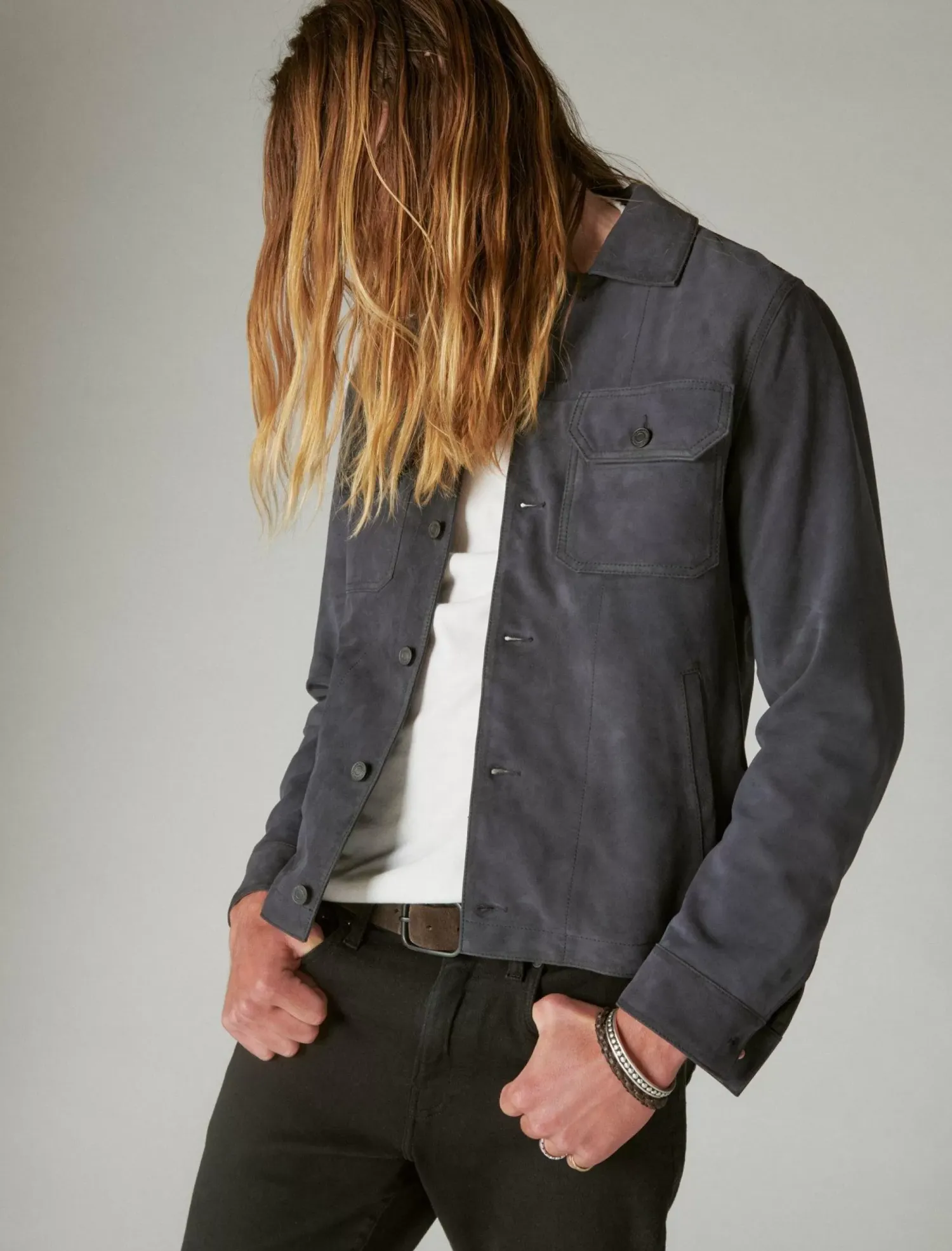 Lucky Brand suede military shirt jacket parisian nights*MEN Jackets & Outerwear