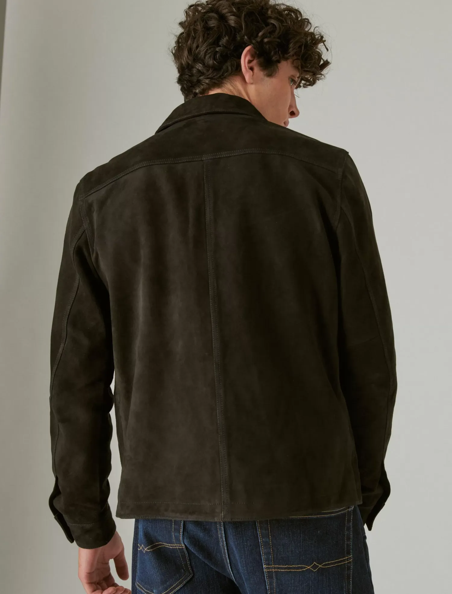 Lucky Brand suede military shirt jacket #001 black*MEN Jackets & Outerwear