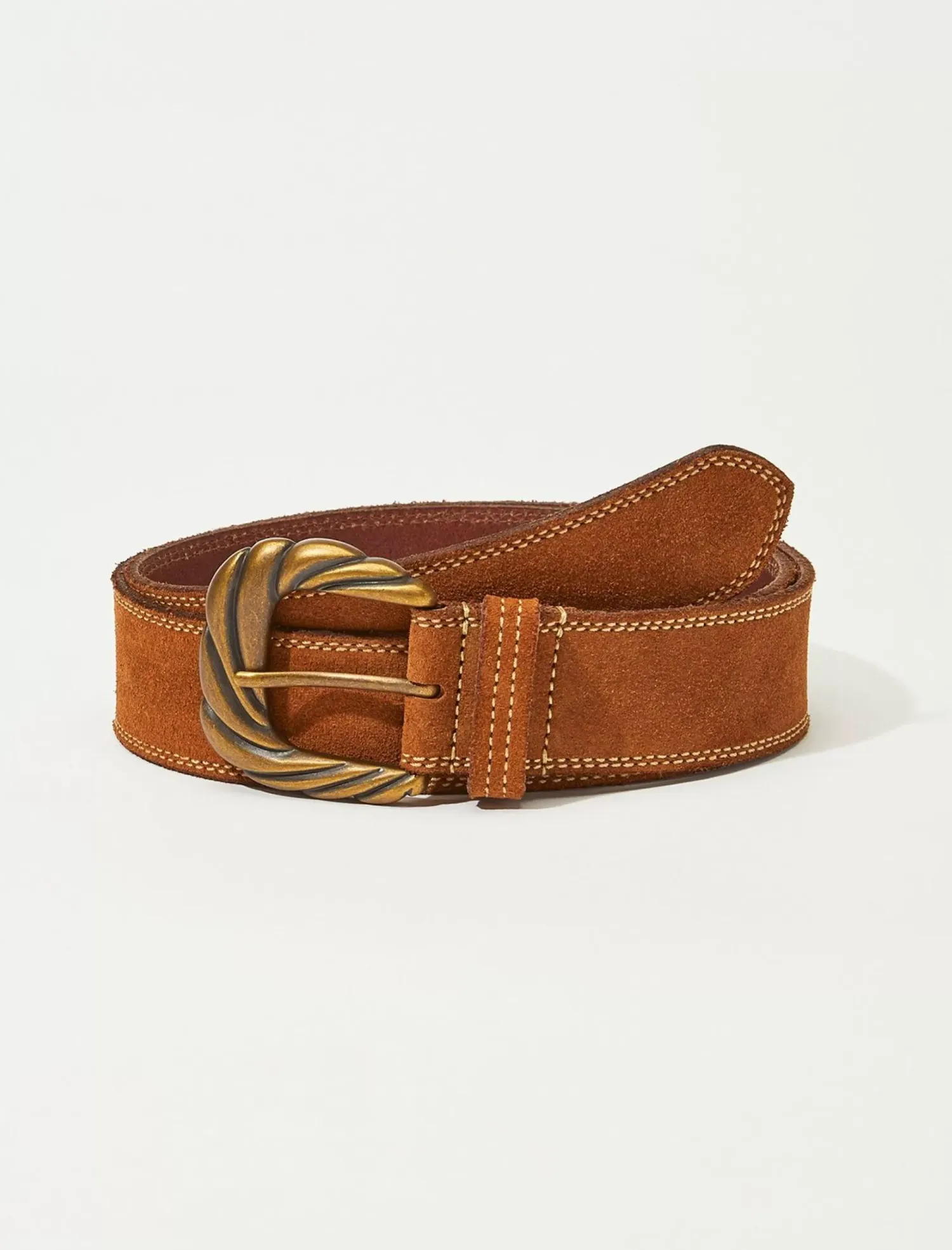 Lucky Brand suede oversized buckle belt medium brown*WOMEN Belts