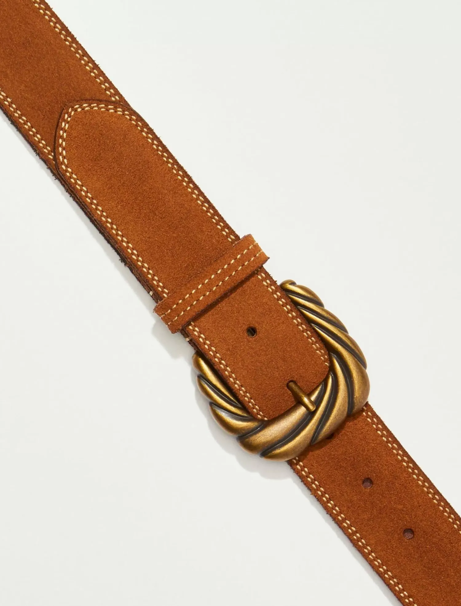 Lucky Brand suede oversized buckle belt medium brown*WOMEN Belts