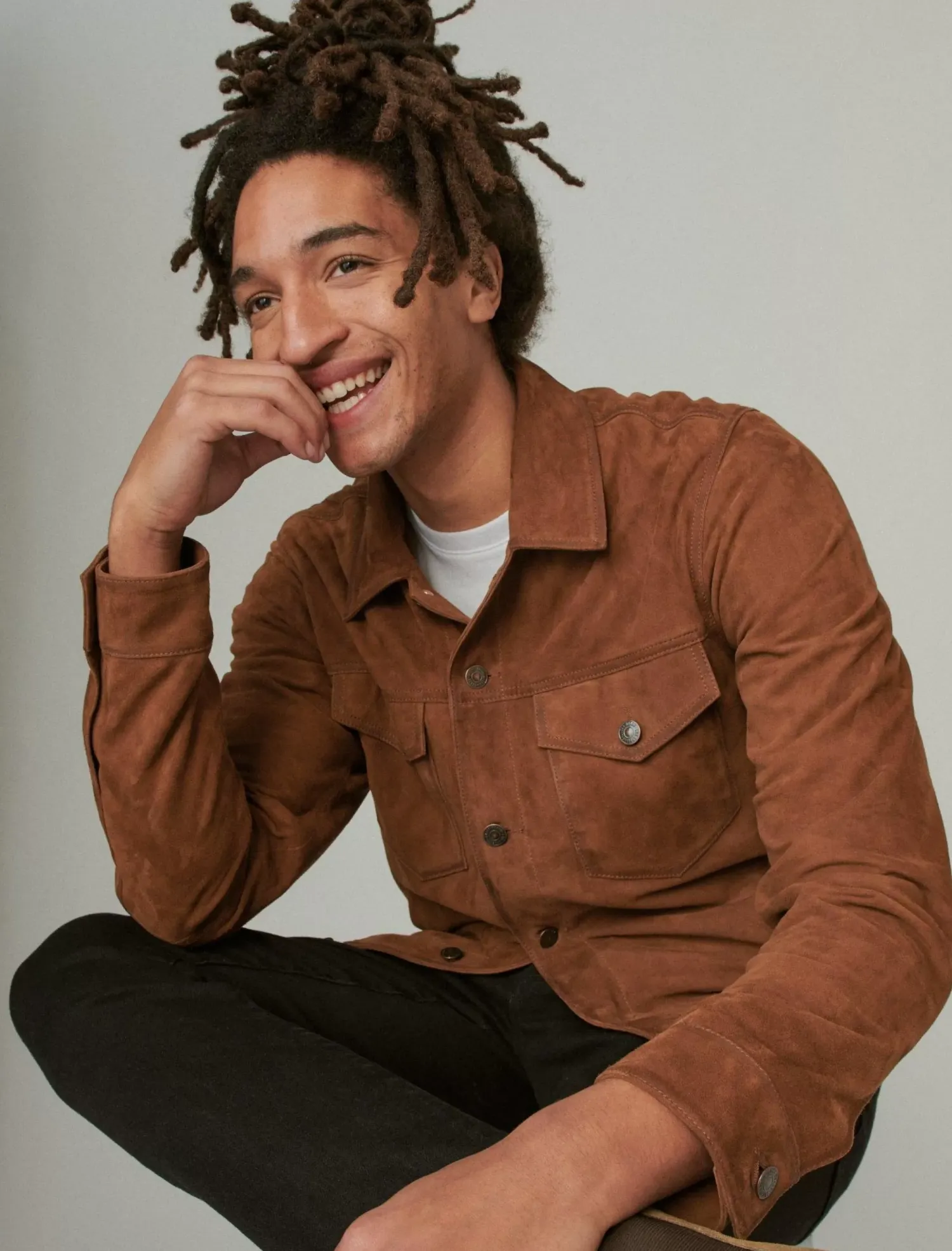 Lucky Brand suede trucker jacket dark tan*MEN Jackets & Outerwear