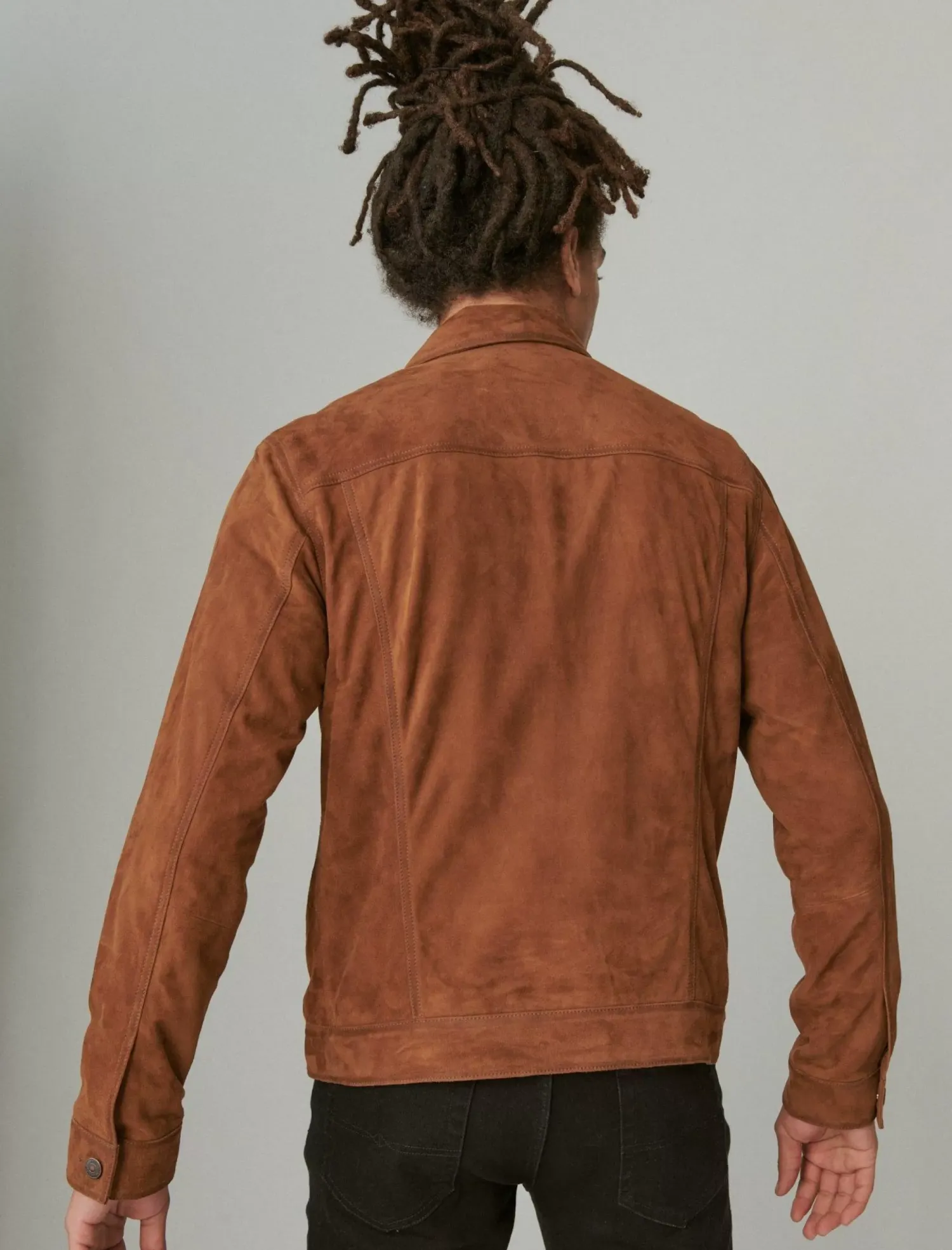Lucky Brand suede trucker jacket dark tan*MEN Jackets & Outerwear