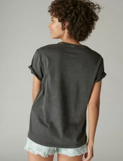 Lucky Brand sun boyfriend tee jet black*WOMEN Graphic Tees