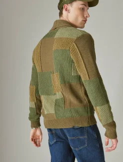 Lucky Brand surplus cardigan army combo acid wash*MEN Sweaters