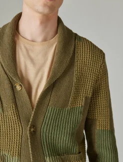Lucky Brand surplus cardigan army combo acid wash*MEN Sweaters